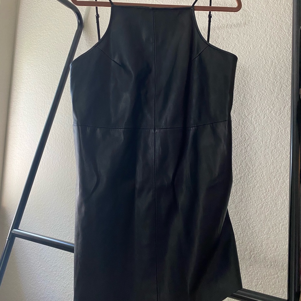 Little black faux leather dress